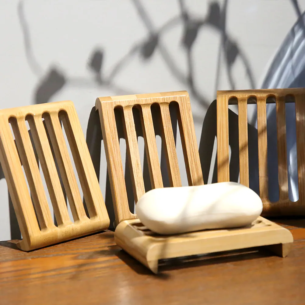

Набор из 2 бамбуковых подставок для мыла с самоотводом воды, быстросохнущий, предотвращающий плавление, для кухни, ванной, раковины, душа, туалета