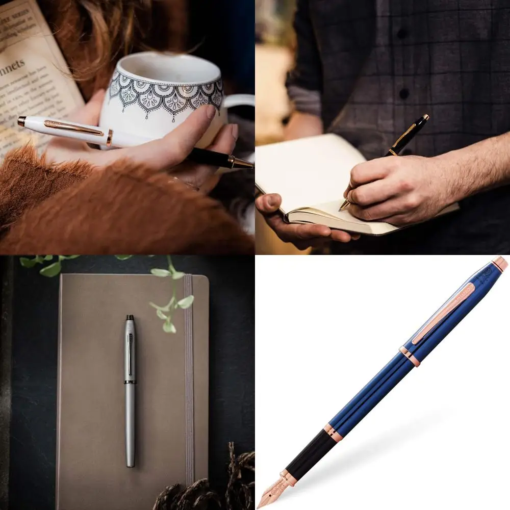 

Translucent Cobalt Blue Century II Medium Nib Fountain Pen with Refillable Ink and Deluxe Gift Box