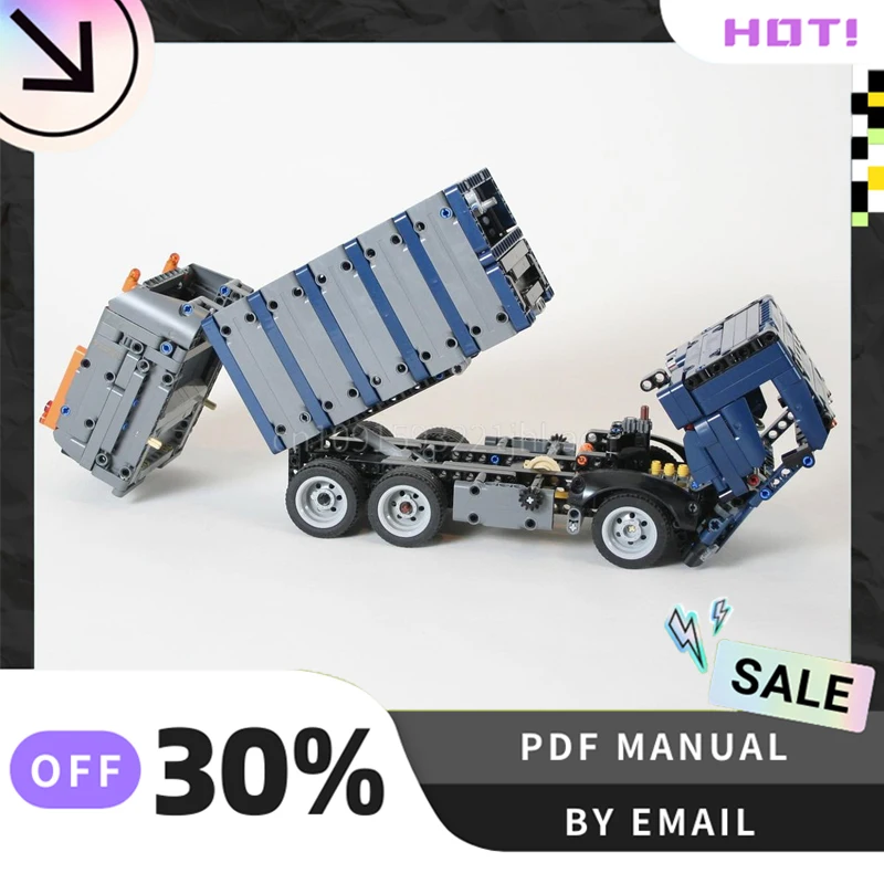 [936PCS] 맞춤형 MOC 쓰레기 트럭 크리 에이 티브 빌딩 블록 세트 줄기 교육 장난감 건설 모델 키트 생일 선물