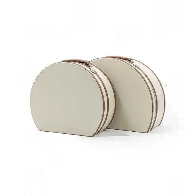 

Modern and simple, semi-round suitcase cloakroom, decoration box storage box, half-moon leather box ornament.