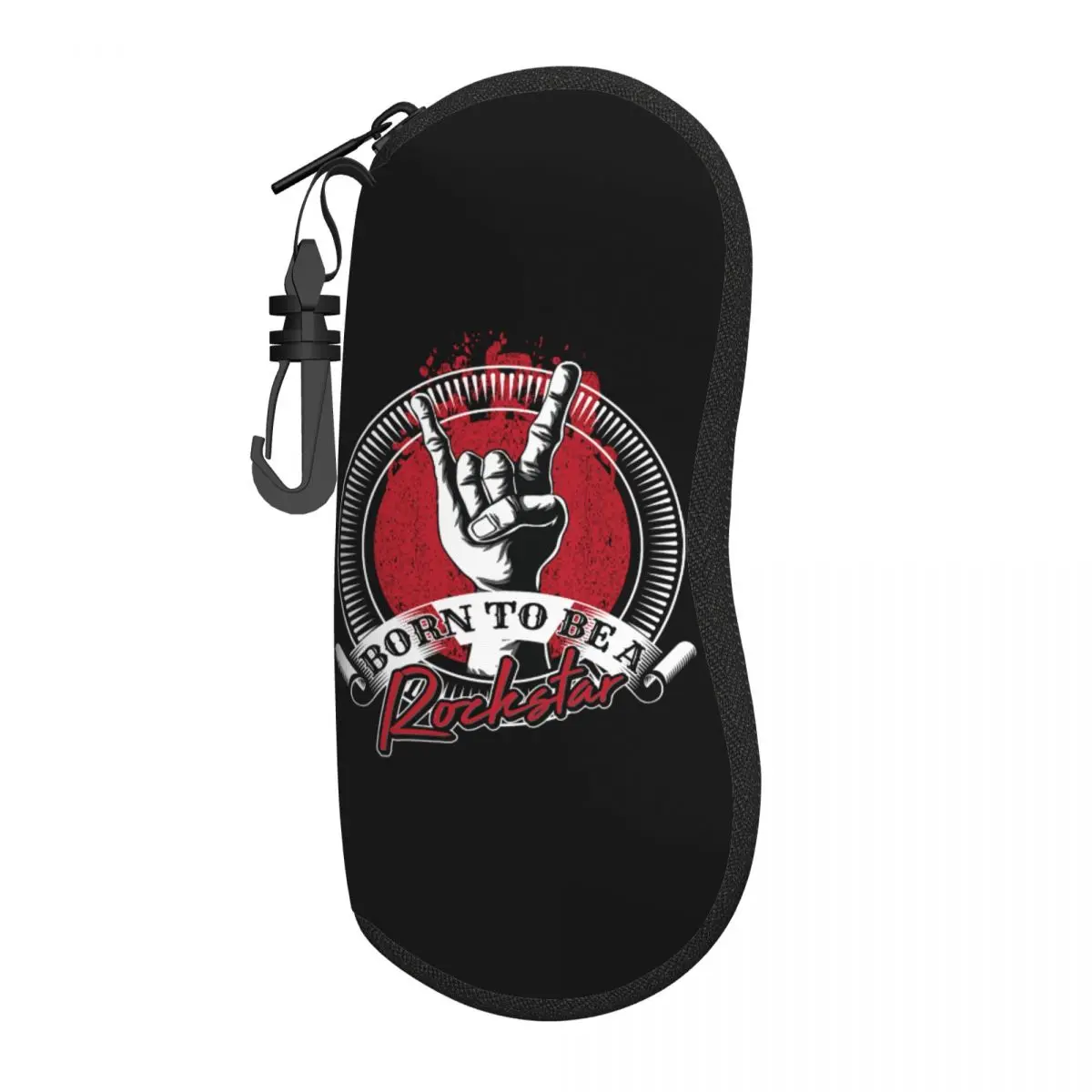Custom Heavy Metal Skeleton Rock Hand Eyeglass Glasses Case Men Women Soft Sunglasses Protective Bag