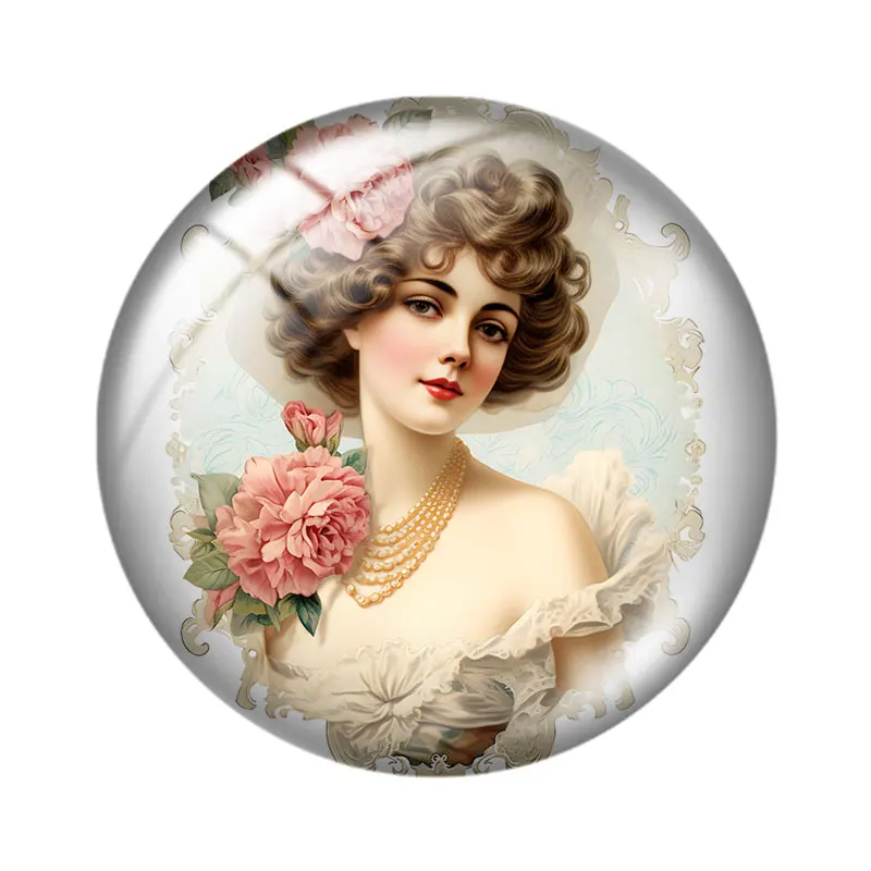 ريترو ستايل فيكتوريا نوبل 12/18/20/25 مللي متر الزجاج كابوشون سوار قلادة خواتم للمجوهرات التجريبي أقراط الظهر صنع النتائج