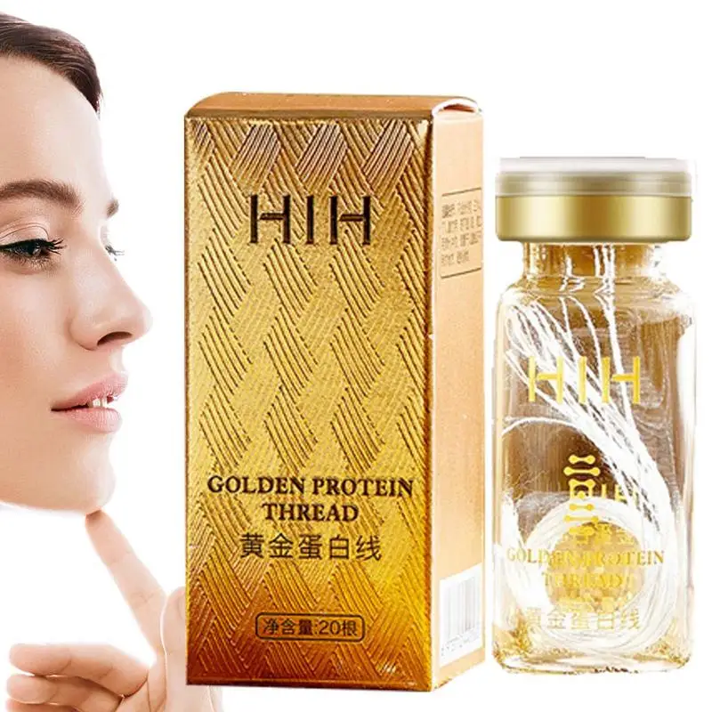 Protein Thread Lifting Set 20 Gold Protein Threads Soluble Protein Thread Nano Gold Essence Absorbable Collagen Thread for Face