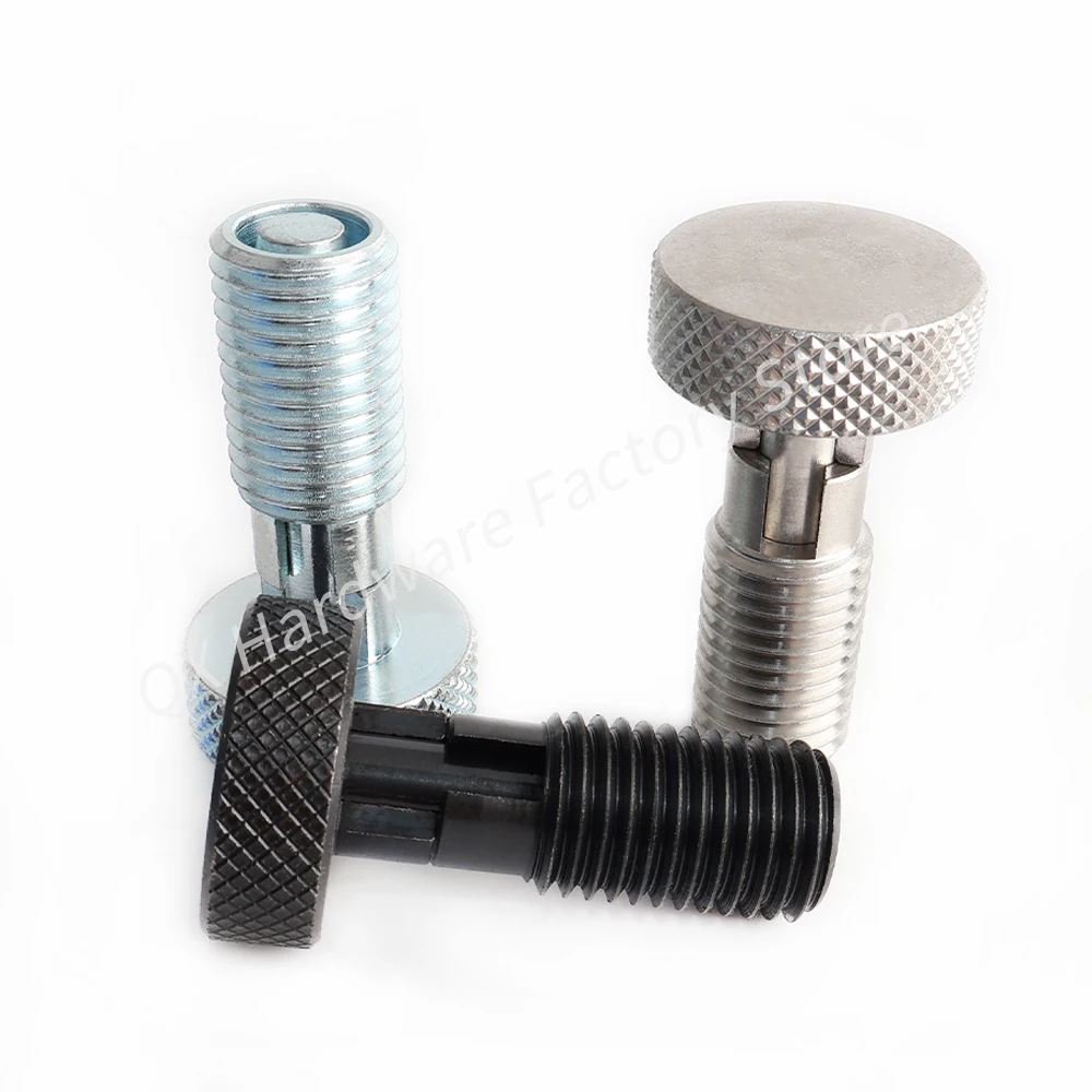 QX230 High Quality Knurled Head Knob Plunger Indexing Pin With Spring Manual Telescopic Pin Stop Pin Positioning Column With Nut