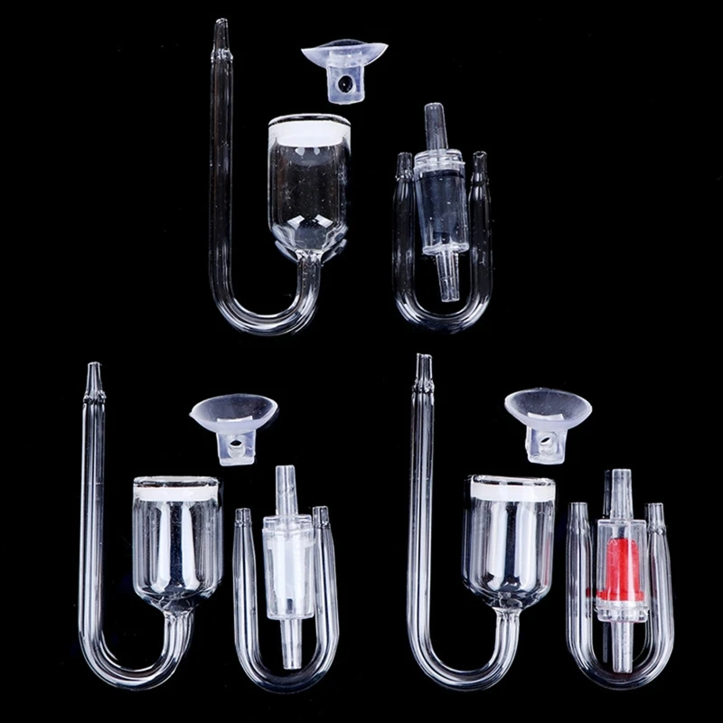 K1MF CO2 Diffuser 4Pcs for Nano Transparent Glass Increasing Saturation of CO2 for Aquarium Fish for Tank Check for Valve