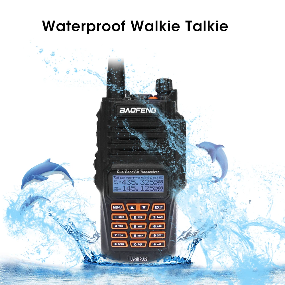 BAOFENG شعبية IP57 الغبار والماء 8 واط UV-9RPlus VHF UHF ثنائي النطاق اتجاهين لاسلكي تخاطب VOX التحكم الصوتي نقل