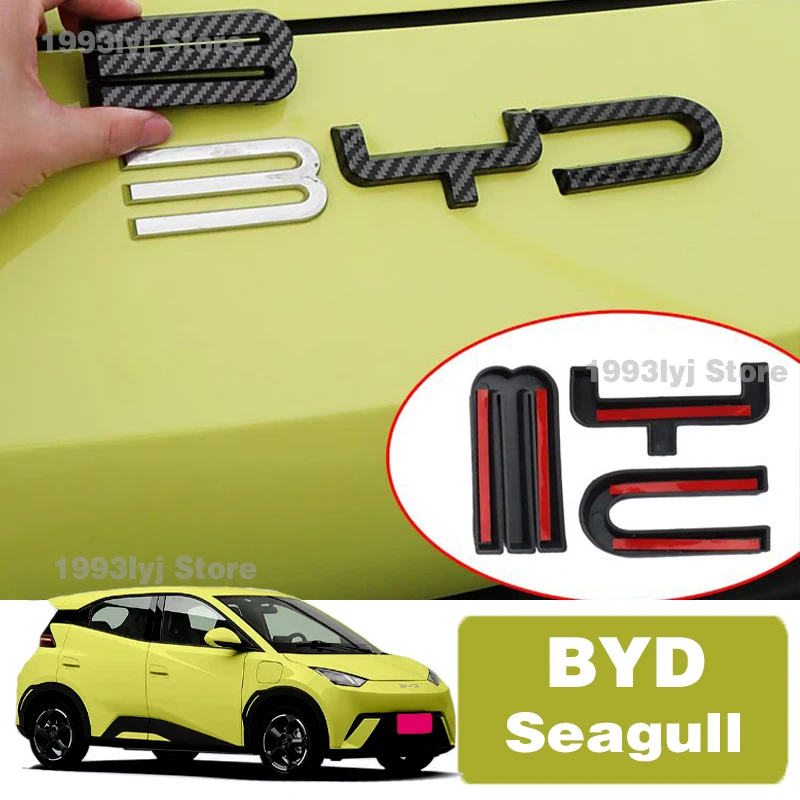 For BYD Seagull 2022 2023 2024 Styling Plastic Rear Emblem Front Grille Badge High-end Decals Auto Exterior Decoration