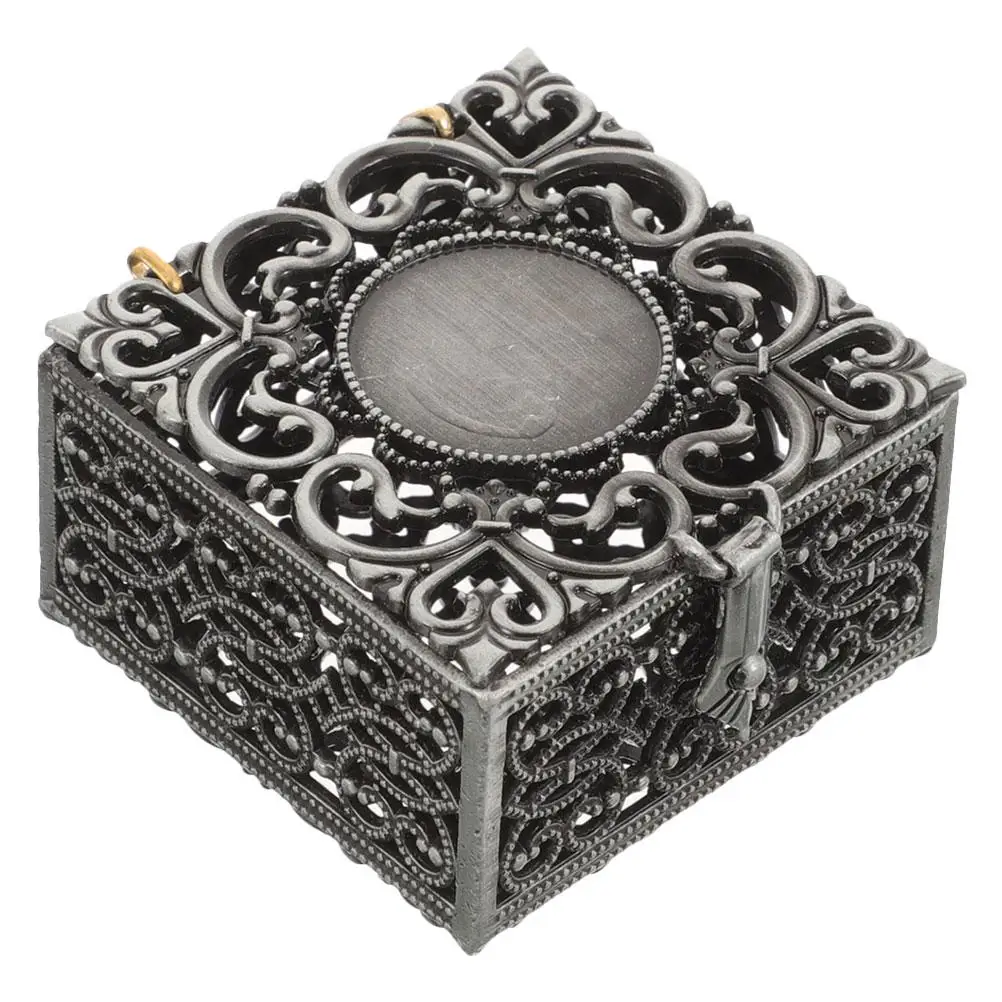 Rosary Gift Zinc Alloy Necklace Holder Jewelry Packaging Present Retro Earrings Case Hollow Design Sturdy Material Versatile Use