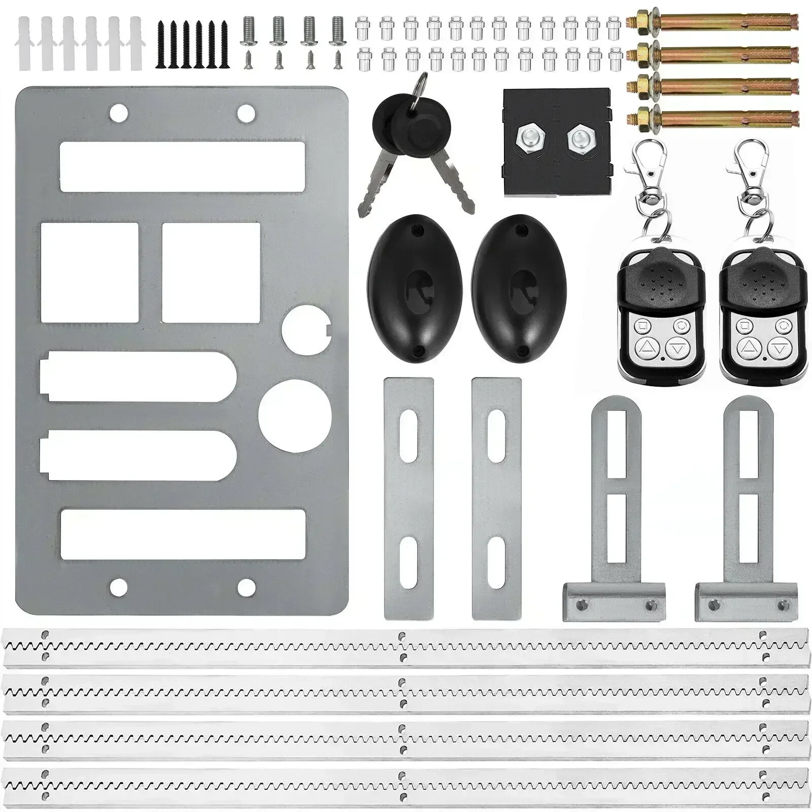 600 kg automatische schuifpoortopener Kit deur elektrisch 2 sleutels met 4 m rekken 220 V operator schuifpoort 280 W elektrische schuifpoort