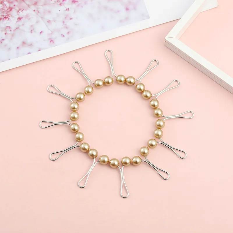 Hot-selling new jewelry elegant simple U-shaped colorful pearl alloy pin anti-exposure buckle spot