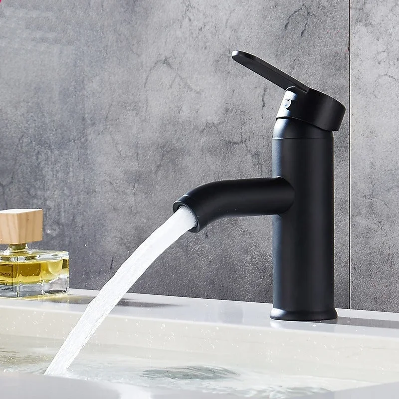 

Vidric Bakicth Matte Black Basin Faucet White Washbasin Hot Cold Mixer Tap Single Handle Mixer Tap Basin Crane Tap Single Handle