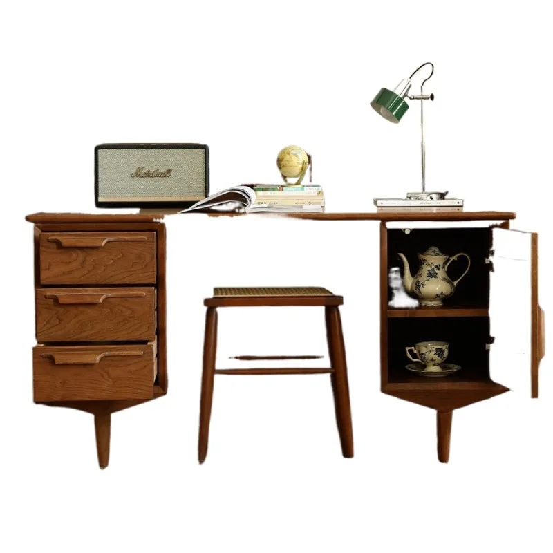 

North American all-solid wood table Computer table Solid wood desk Nordic simple all-solid wood double study table