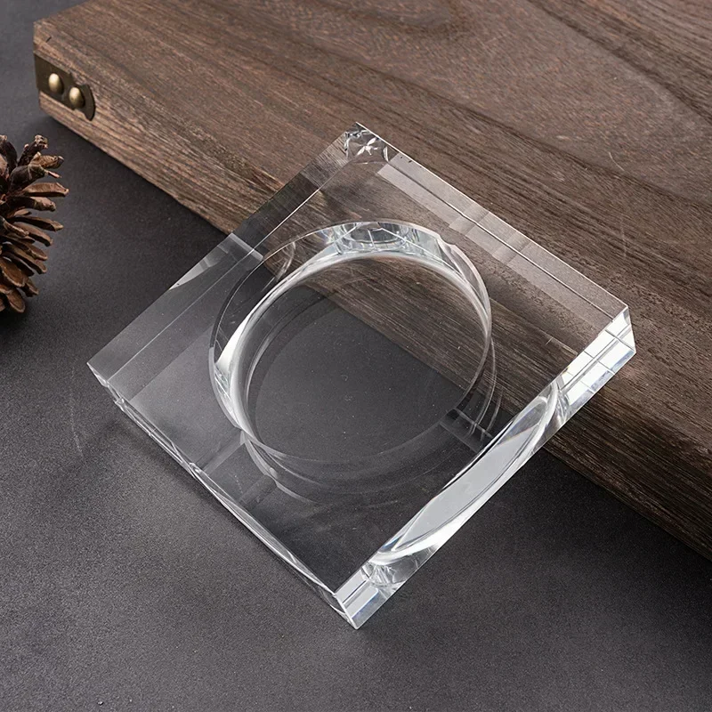 European Crystal Modern Ashtray for Office Glass Ashtray Smart Ashtray for Home Decor Portable Cigar Large Luxury Ashtray