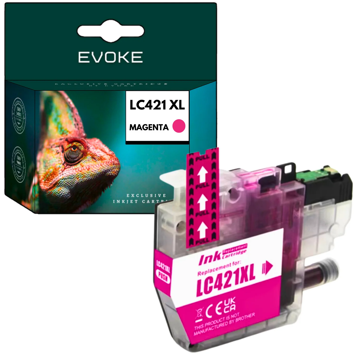 Evoke Compatibele Inkt voor Brother Lc-421Xlm Lc421Xlm Lc-421Xl Lc421Xl Lc-421 Lc421 Magenta 10 ml 500 Pagina's Dcp-J1050Dw Dcp-J1140Dw Mfc-J1010Dw