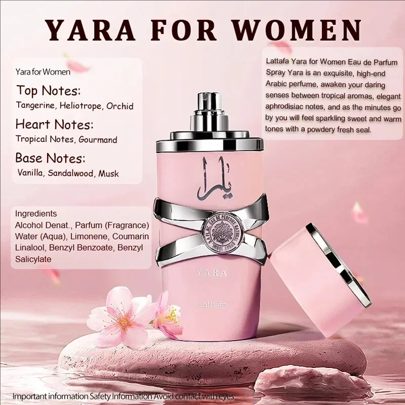 100ml Yara perfumy oryginalny spray do ciała długotrwały lekki zapach wysokiej jakości prezent arabskie perfumy atrakcyjne kobiety mężczyźni Party