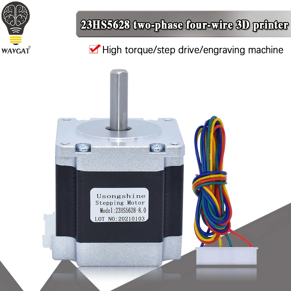 Nema23 23HS5628 4 Lead Nema 23 Stepper Motor 57 165 Oz-in 56mm 2.8A 6.35mm/8mm TB6600 CNC Laser Grind Foam Plasma Cut