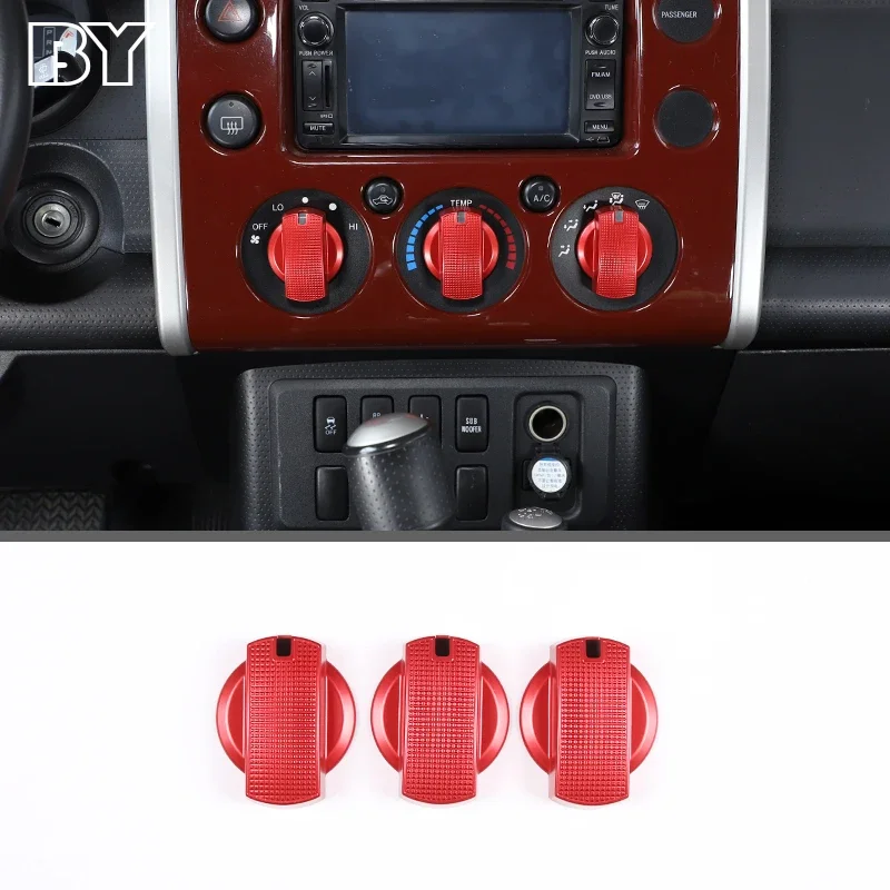 

3 шт. для Toyota FJ Cruiser 2007-2021, ручка регулировки центрального кондиционера из алюминиевого сплава, декоративная крышка, аксессуары