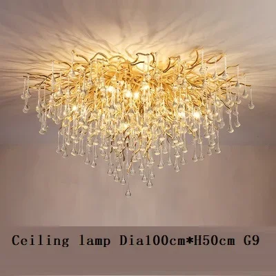 TAONUANSHU Moderne Gold Kristall Decke Kronleuchter Für Esszimmer Wohnzimmer Schlafzimmer Luxus Baum Zweig Kronleuchter Anhänger Licht Dekor Glanz 7