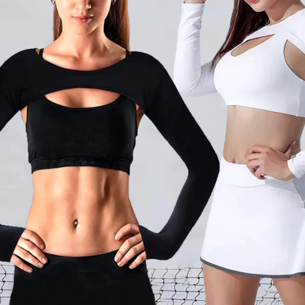 Populer Populer One Piece Lengan Panjang UV Penutup Lengan Wanita Polos Mengangkat Bahu Jilbab Atasan Wanita Kardigan Mengemudi Bersepeda Dipotong Cape