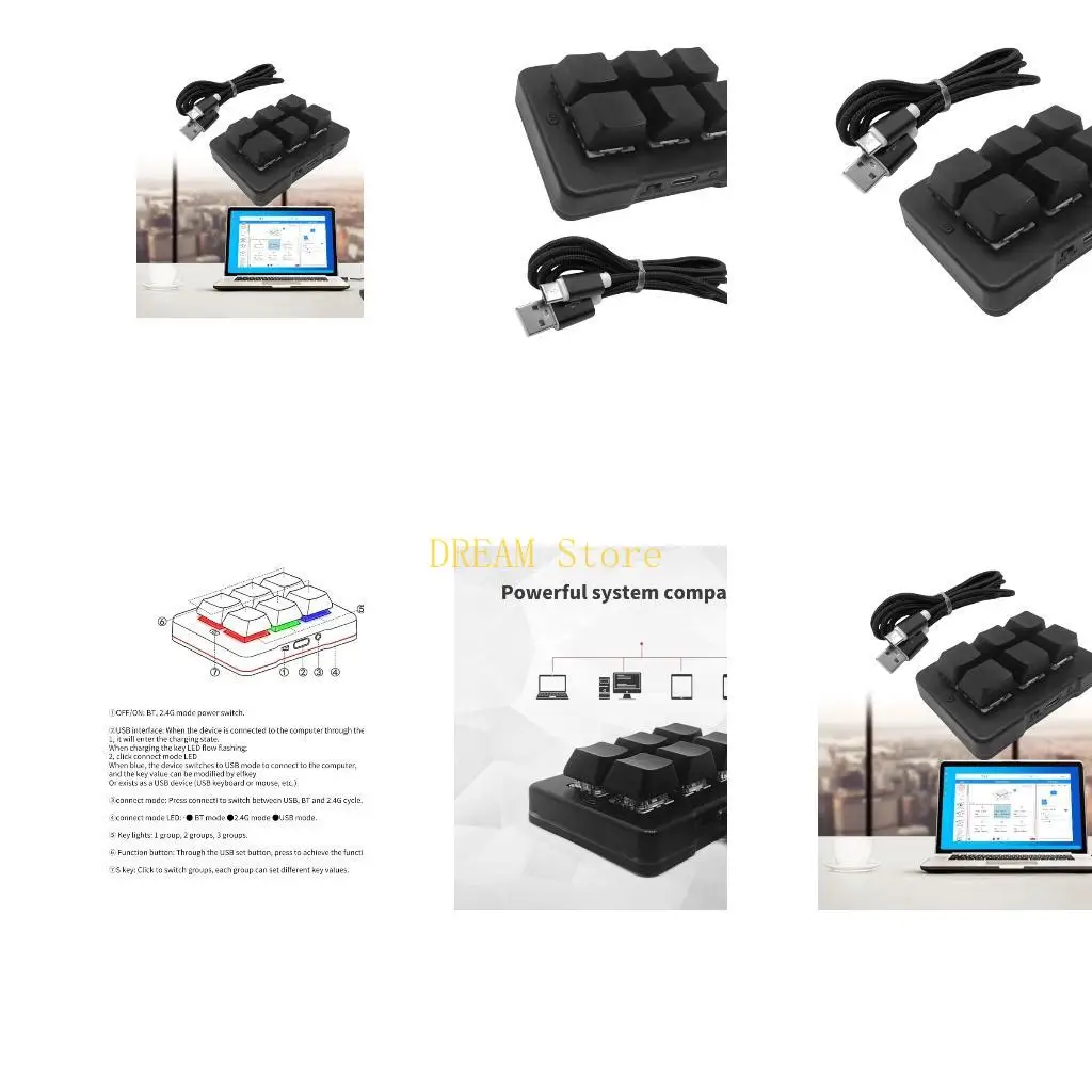 

MK623PRO Mini Keyboard Wireless USB with 6 Programmable Keys for Gaming Macros best sale