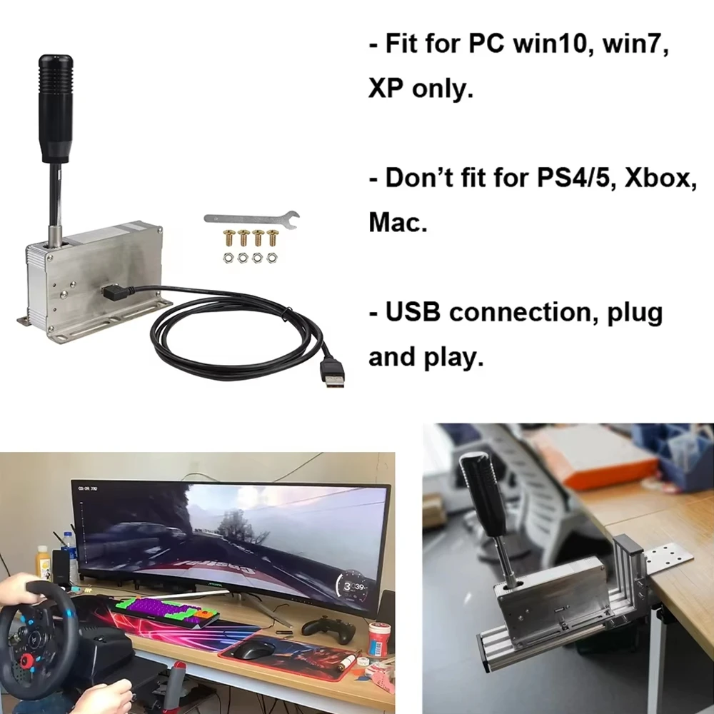 PC USB Giochi di corse Cambio sequenziale H Cambio SIM Per Logitech G920 G923 G25 G27 G29 Thrustmaster T300RS/GT T500 Per ETS2