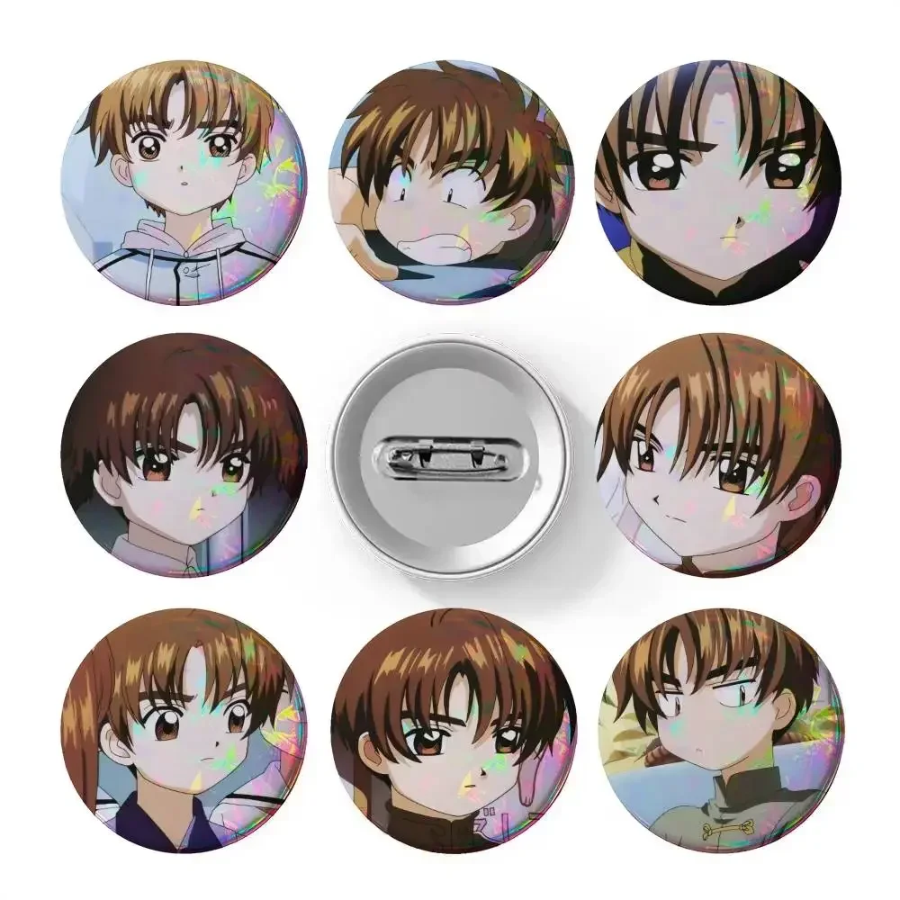 Anime Cardcaptor Sakura Syaoran Li  Badges 25 32 44 58 75 mm Round Cosplay Pin Bag Decor Fans Collect Brooch Souvenir