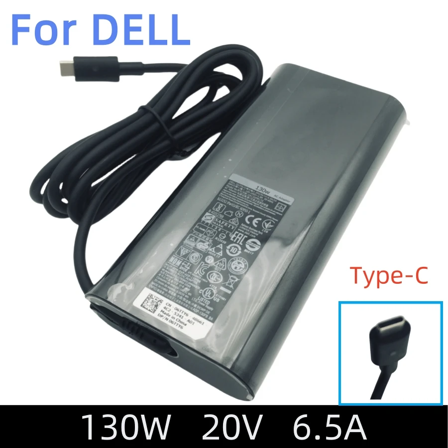 

130 Вт, 20 В, 6,5 А, USB-C, тип-C, зарядное устройство для ноутбука Dell XPS 15 9570 17 9700 DA130PM170 HA130PM1705 0K00F5, блок питания