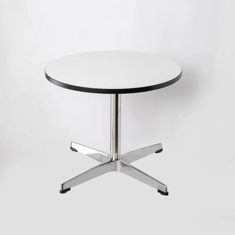 

Designer creative vintage living room white round table stainless steel commercial coffee table