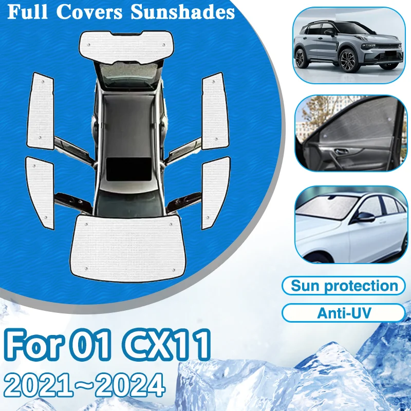 

Car Windshield Visor For Lynk & Co 01 2021 2022~2024 Full Window Anti-UV Sun Protection Side Sunshades Stickers Auto Accessories