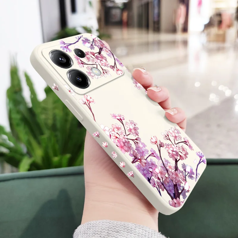 Falling Flowers Phone Case For Xiaomi Poco F8 F7 X6 F6 M6 M5 M5S F5 X5 F4 X4 M4 F3 M3 X3 Pro 4G 5G GT Silicone Cover