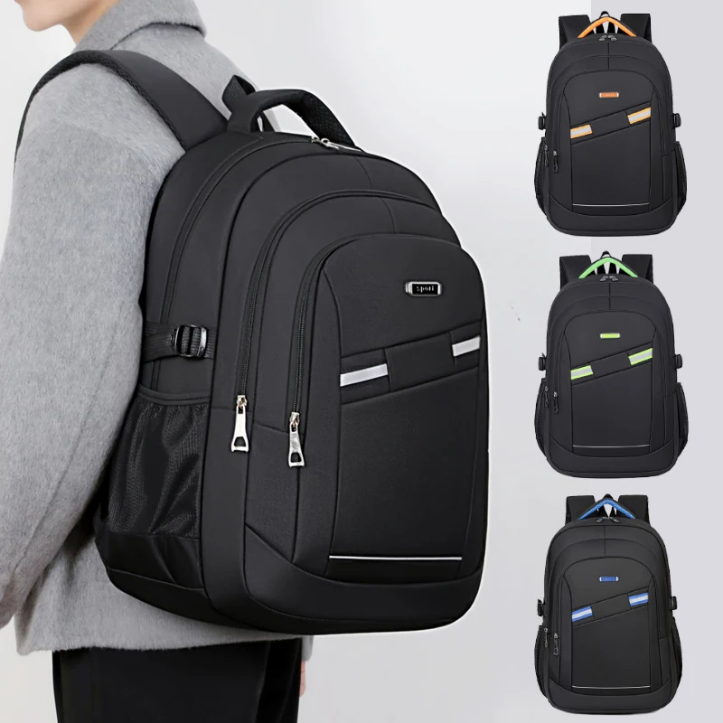 Men's Large Capacity Backpack Hiking Travel Bag Business Casual Double Shoulder Bag Outdoor Sports Gear