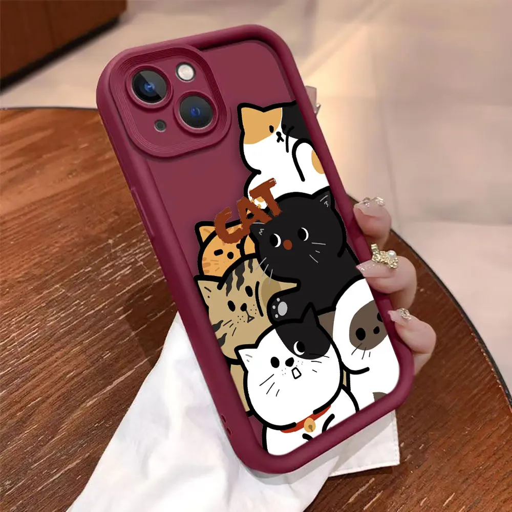 

Cartoon Cute Kitten Cat Phone Case For Infinix SMART SPARK 5 7 9 10 20C 30C GO CAMON 20 30 40 POP 8 POVA 6 NEO ITEL P55 A70 Case