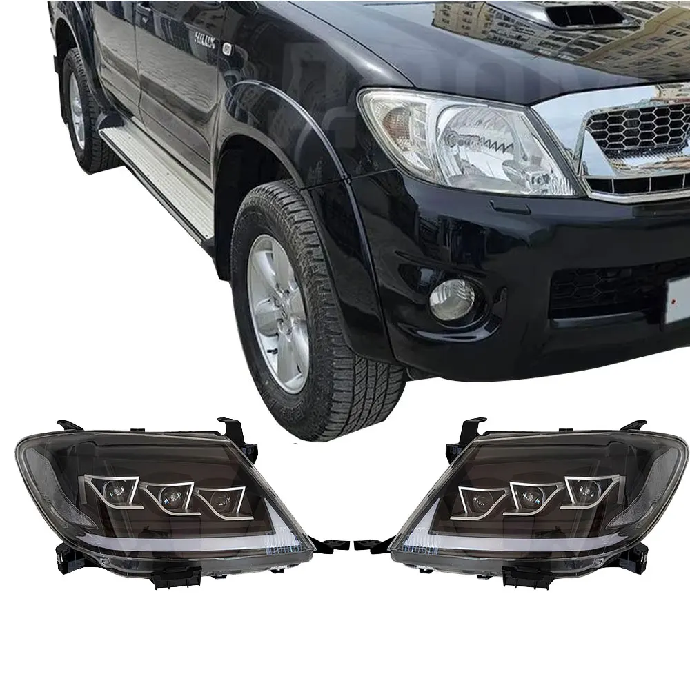 

Пара автомобильных светодиодных фар для HILUX Vigo 2005-2008 81170-0K180 81130-0K180 3 объектива фары