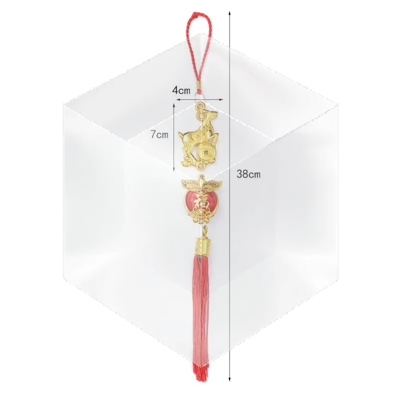 Chinese New Year 2027 Goat Hanging Ornament Small Portable Red Tassel Cute Lucky Decor for Travel Home Spring Festival