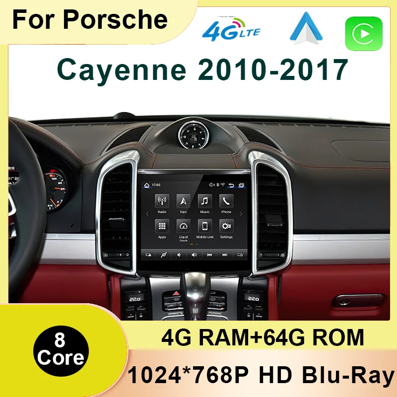 

For Porsche Cayenne 2010-2017 Android 10.0 8Core 4+64GB Car Radio GPS Multimedia Player With IPS HD Screen DSP 4G Carplay Auto