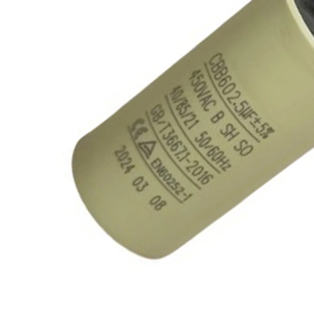 CBB60 2.5uF Capacitor 2PCS for Single Phase Motor Run in Water Pumps Compressors and Pressure Washing Machines