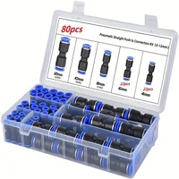 Juego de 50 Uds de conectores neumáticos, manguera de tubo de conector de empuje rápido 4/6/8/10/12, accesorios de conector de piezas neumáticas de aire