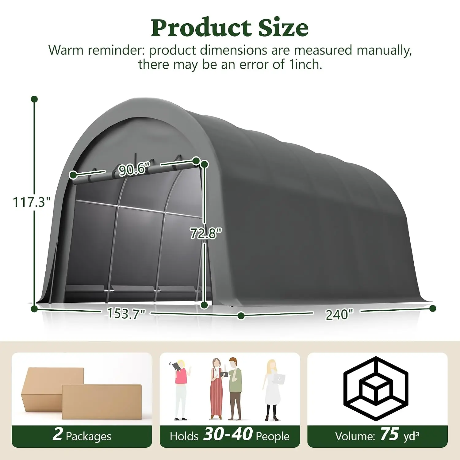 Heavy Duty 12x20 ft Metal Carport Canopy with 2 Roll up Zipper Doors,Round Style Outdoor Garage Storage Shed for, Customized