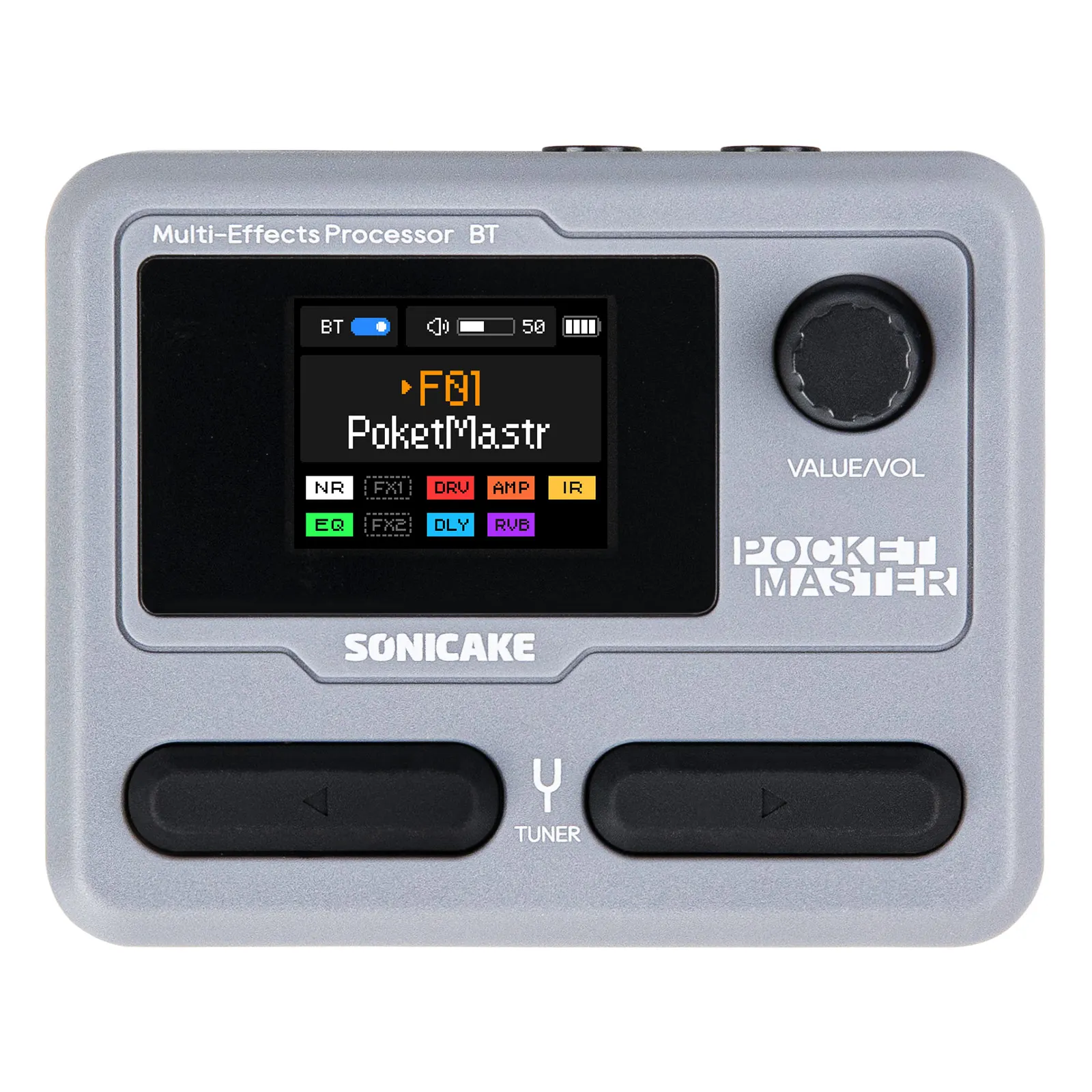 SONICAKE Pocket Master Compact Guitar Bass Amp 100+ متعدد التأثيرات دواسة APP التحكم 1.77 "شاشة LCD ملونة QME-10