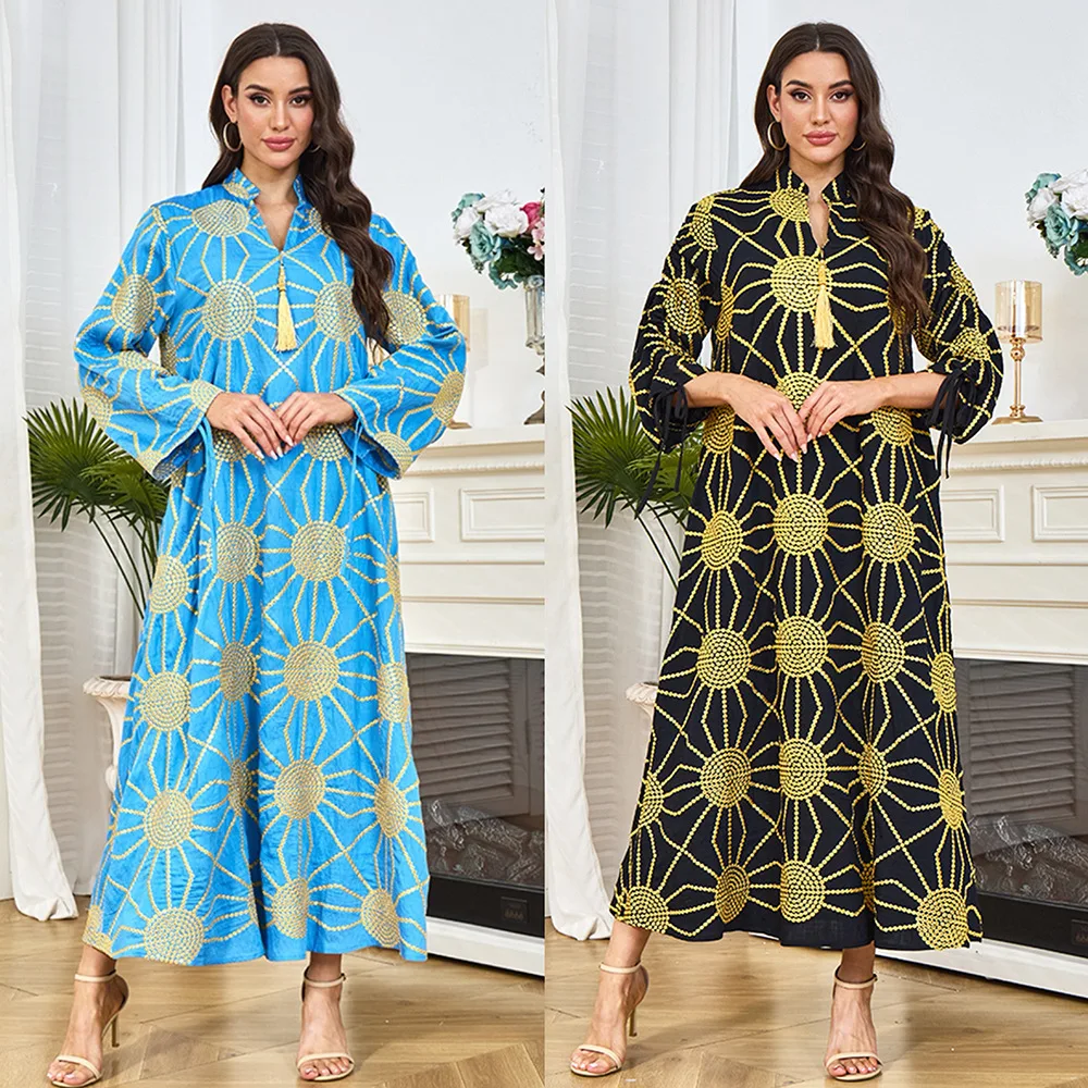 

Eid Abaya Women Dress Muslim Jalabiya Sequins Vestidos Largos Party Caftan Ramadan Long Dresses Dubai Kaftan Arab Robe 2025