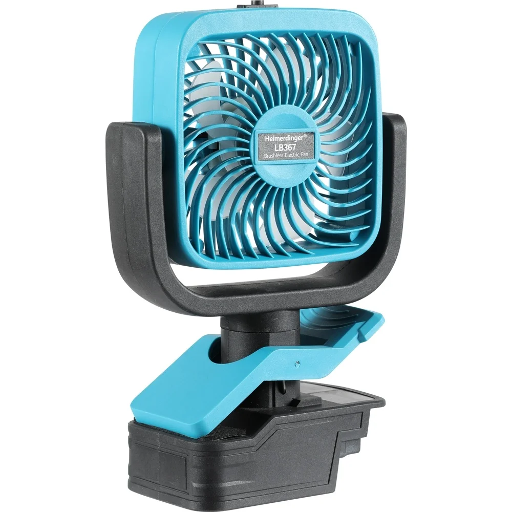 Heimerdinger LB367 18-21V Kipas Tanpa Sikat Rotor Luar Tanpa Kabel Kipas Klip Baterai Portabel 9m/s 5400RPM Kipas Kerja Berkemah