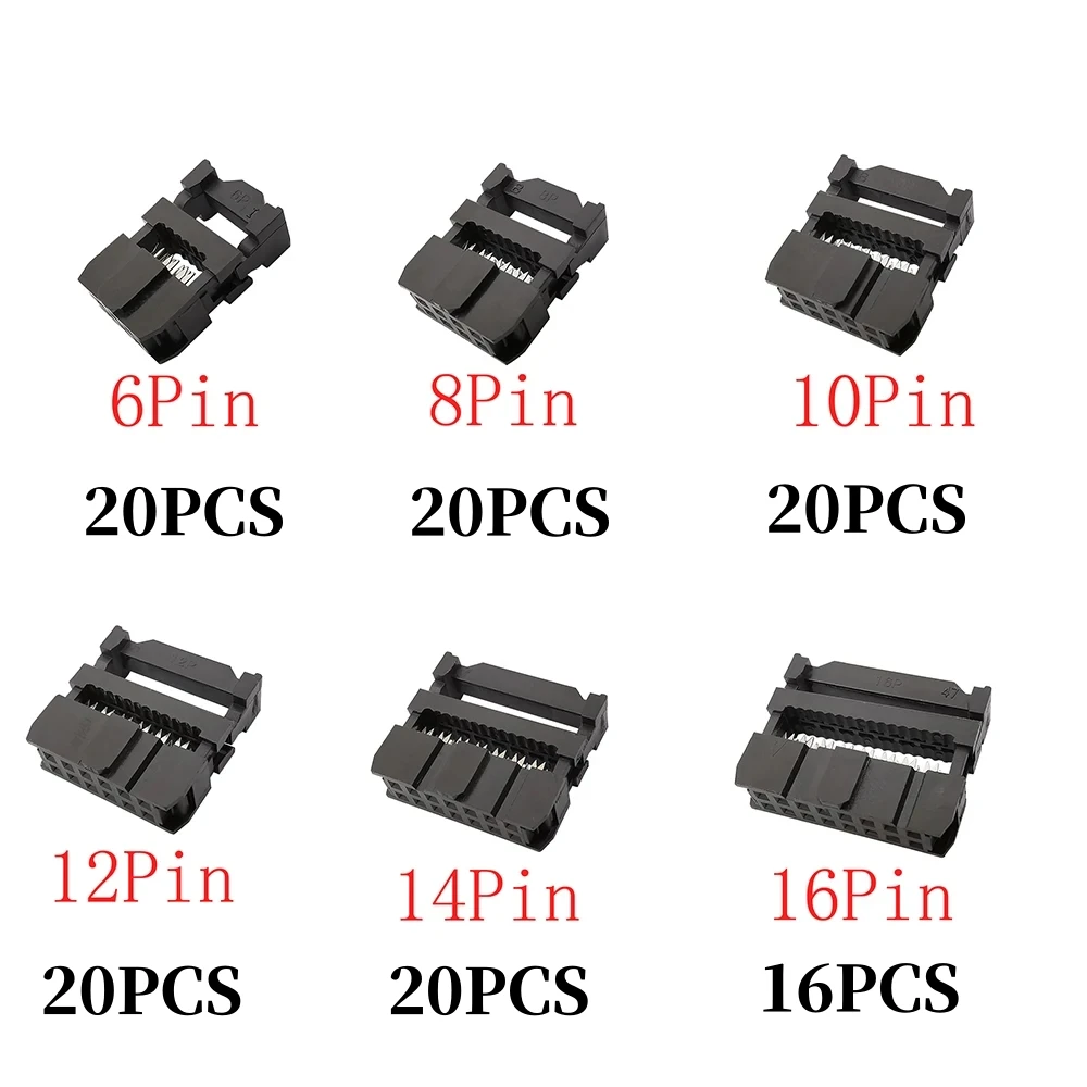 FC 6/8/10/12/14/16/18/20/24/26/30/34/40/50 دبوس 2.54 مللي متر الملعب أنثى رأس IDC موصل مقبس لكابلات الشريط 1.27 مللي متر