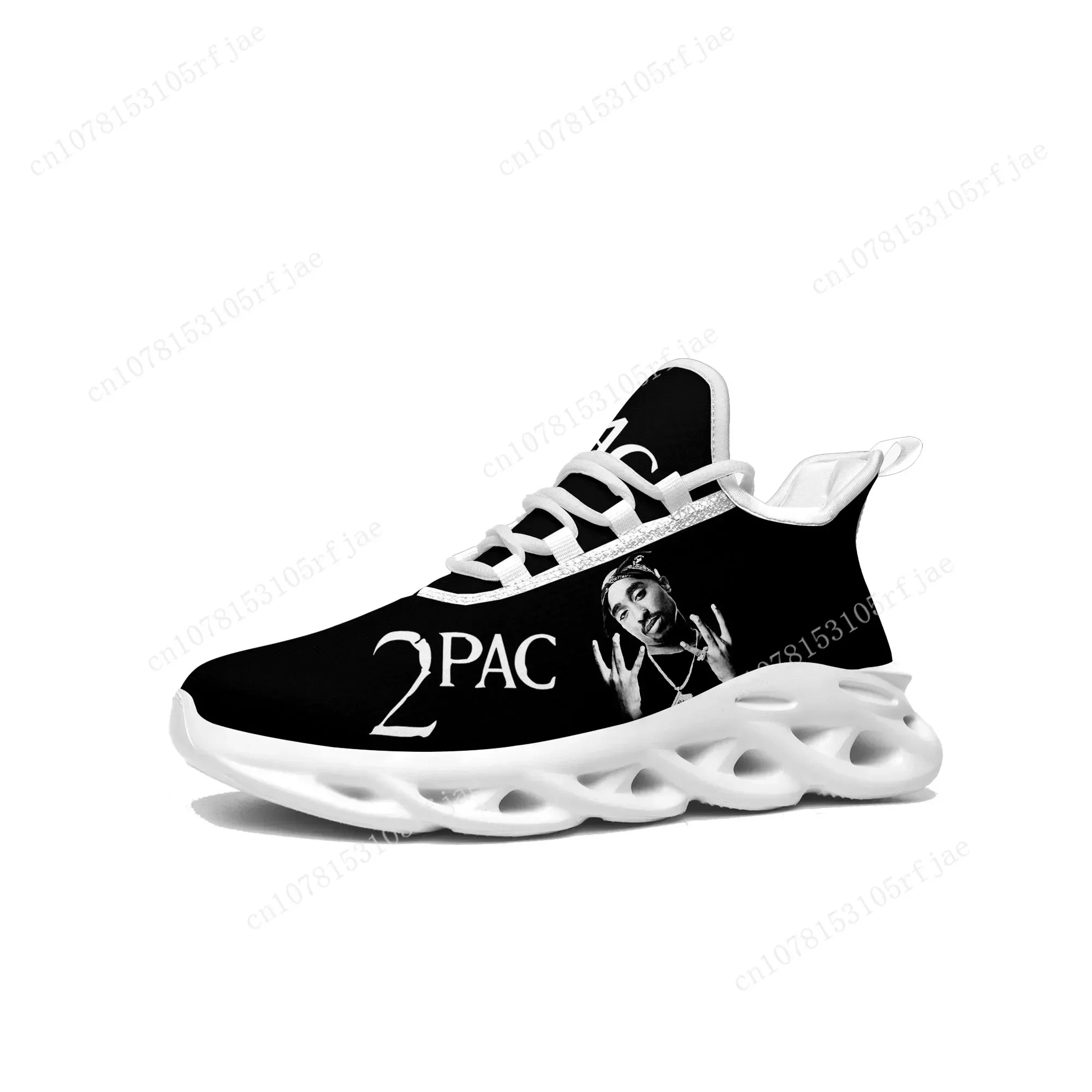 

2Pac Hip Hop Rapper Flats Sneakers Mens Womens Hot Pop Sports Running Shoe Sneaker Lace Up Mesh Footwear Tailor-made Shoe White