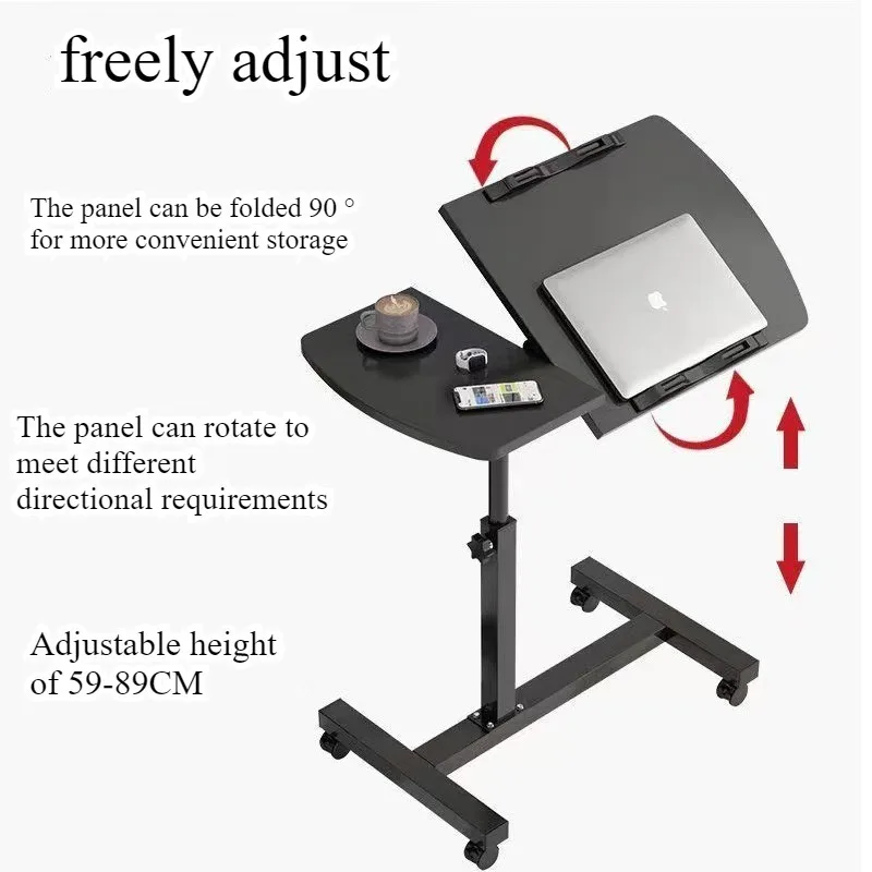 Bedside table foldable mobile household lazy bed desk sofa side table lifting small table manual lifting table