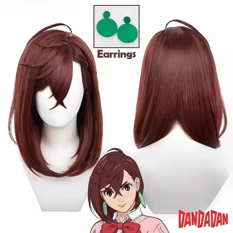 Anime Momo Ayase Cosplay Wig Dandadan Brown Short Hair Heat-resistant Fiber Hair Halloween Party Girls Women