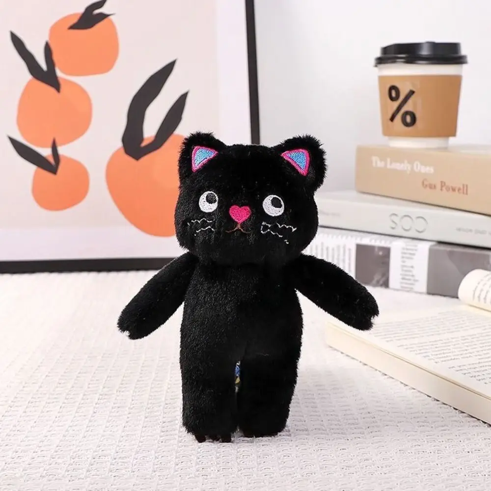 Stuffed Animal Polka Dot Cat Keychain Bag Pendant Plush Doll Cat Plush Key Ring Decoration Soft Plush Toy Hanging Accessory