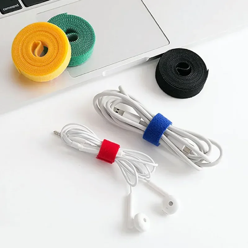 Pengatur kabel USB lebar 5M/rol, pengaturan Winder kabel USB lebar 12mm, nilon Gratis potong, Mouse, dudukan kabel