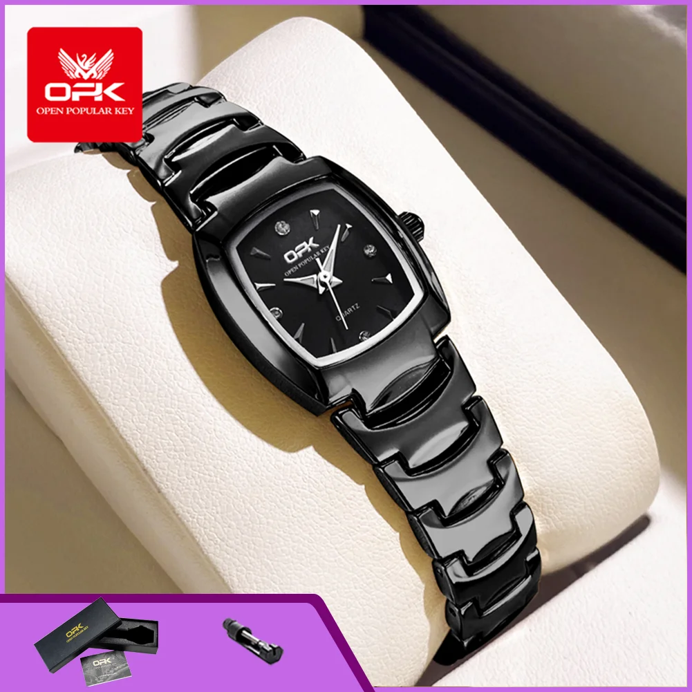 OPK 8112 Fashion Origianl Women's Dress Watch Waterproof Luminous Steel Strap Luxury High Quality Ladies Wristwatch