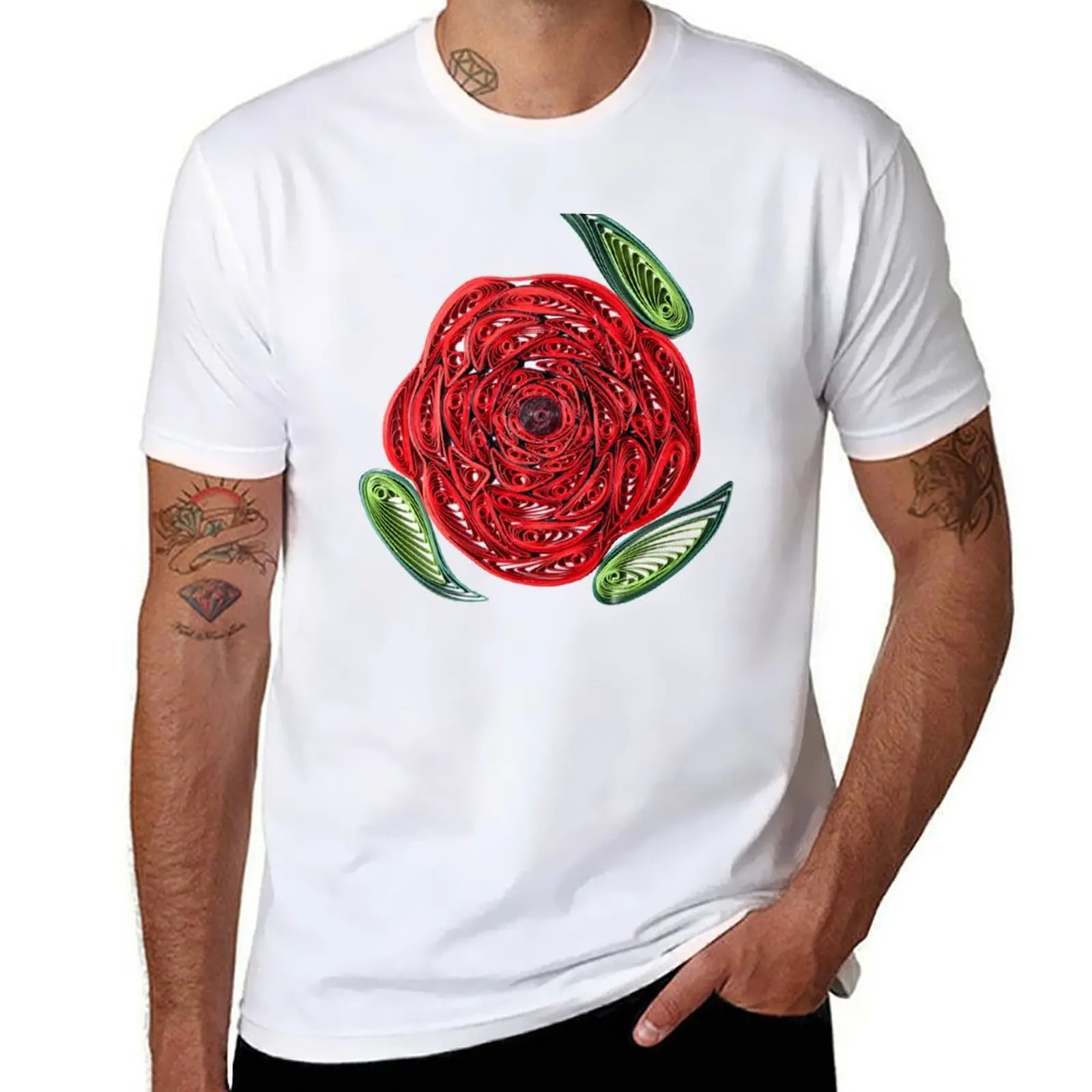 

Red Rose T-Shirt t shirt man designer t shirts for man cotton soft T-Shirt