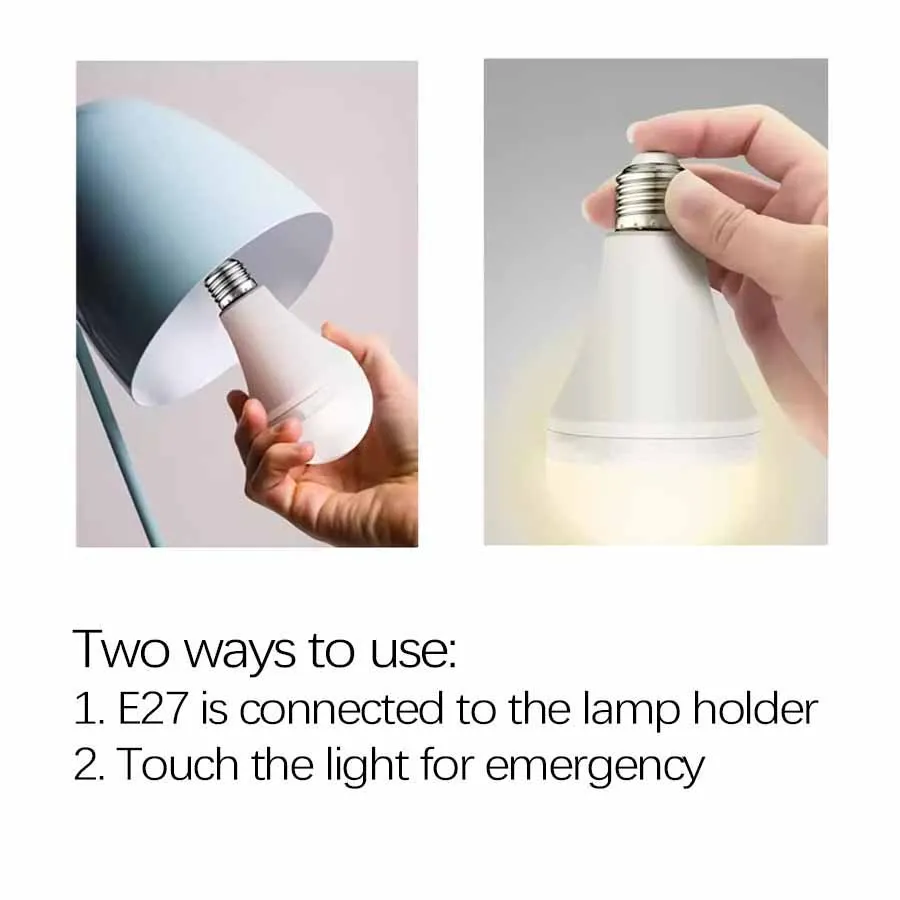 LED Emergency Bulb Detachable Outdoor Rechargeable Bulb 18650 Battery AC85-265V Multifunctional Household Portable Lamp